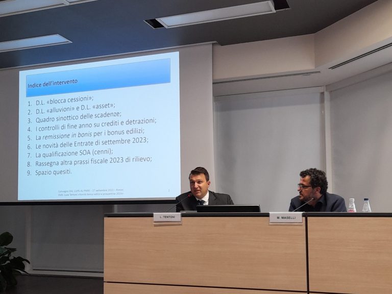 Conference: from 110% to the PNRR – New building bonus and prospects for 2024